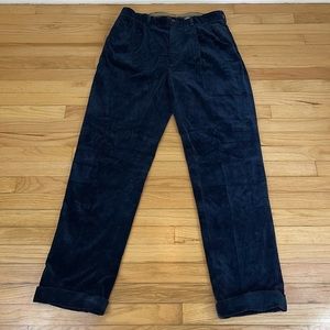 Polo Ralph Lauren Blue Corduroy Classic Fit Dress Pants 36x33  Cuffed Hem